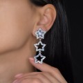Cercei dangle Yves Saint Laurent | Retro Statement | palladium finish | cristale Swarovski | new old stock 