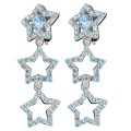 Cercei dangle Yves Saint Laurent | Retro Statement | palladium finish | cristale Swarovski | new old stock 