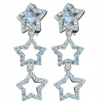Cercei dangle Yves Saint Laurent | Retro Statement | palladium finish | cristale Swarovski | new old stock 