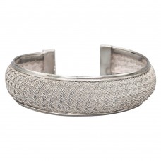 Brățară cuff din argint torsadat și împletit | preloved - Thialanda