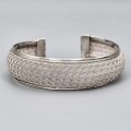 Brățară cuff din argint torsadat și împletit | preloved - Thailanda
