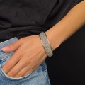 Brățară cuff din argint torsadat și împletit | preloved - Thailanda