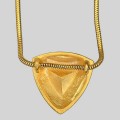 Colier  Yves Saint Laurent cu pandant retromodernist | metal placat cu aur galben | cristal Swarovski | New Old Stock | Franța cca.1985