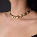 Colier Yves Saint Laurent Monogram | YSL logo | oțel placat cu aur galben | Franța cca.1985