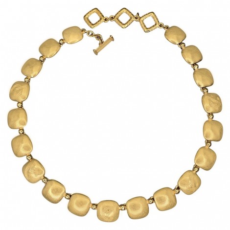 Colier Yves Saint Laurent Monogram | YSL logo | oțel placat cu aur galben | Franța cca.1985