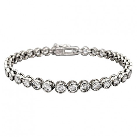 Brățară tennis din argint decorată cu cristale cubic zirconia | atelier Tchibo 