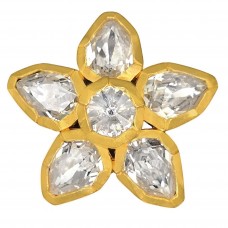 Broșă statement Yves Saint Laurent | metal placat cu aur & cristale Swarovski | new old stock cca.1985