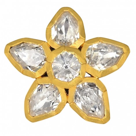 Broșă statement Yves Saint Laurent | metal placat cu aur & cristale Swarovski | new old stock cca.1985