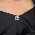 Broșă statement retromodernistă Yves Saint Laurent | palladium finish & cristale Swarovski | new old stock cca.1985