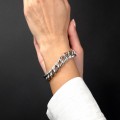 Brațară statement chainmaille din argint amplu volumizat 