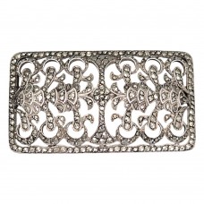 Broșă statement autentică Art Deco din argint & incrustații de marcasite | atelier Heinz Kovehler & C. | Milano cca.1938 - 1944