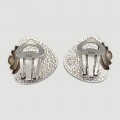 Cercei clips de perioadă mid-century din argint și chihlimbar natural | cca. 1960 - 1970
