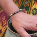 Brățară cuff americană unisex manufacturată în argint masiv | atelier New Orleans Silversmith cca. 1950