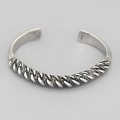 Brățară cuff americană unisex manufacturată în argint masiv | atelier New Orleans Silversmith cca. 1950