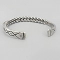 Brățară cuff americană unisex manufacturată în argint masiv | atelier New Orleans Silversmith cca. 1950