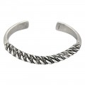 Brățară cuff americană unisex manufacturată în argint masiv | atelier New Orleans Silversmith cca. 1950