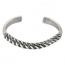 Brățară cuff americană unisex manufacturată în argint masiv | atelier New Orleans Silversmith cca. 1950