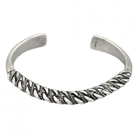 Brățară cuff americană unisex manufacturată în argint masiv | atelier New Orleans Silversmith cca. 1950