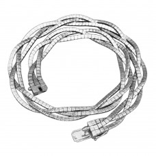 Elegant colier choker retromodernist din argint 925  rodinat și texturat | cca. 1960 -1970