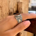 Vechi inel etnic yemenit din argint decorat cu carneol Aqeeq | prima jumătate a secolului XX