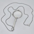 Colier din argint accesorizat cu ochelari de operă Lorgnette de perioadă Art Deco | cca. 1925