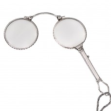 Colier din argint accesorizat cu ochelari de operă Lorgnette de perioadă Art Deco | cca. 1925