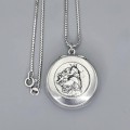Colier din argint accesorizat cu un vechi pandant locket relicvar Sfântul Anton de Padova | cca. 1930 - 1940