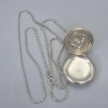 Colier din argint accesorizat cu un vechi pandant locket relicvar Sfântul Anton de Padova | cca. 1930 - 1940