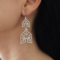 Remarcabili cercei candelabru din argint placat cu rodium roz | atelier  Ariane Prette Monaco | Franța