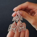Remarcabili cercei candelabru din argint placat cu rodium roz | atelier  Ariane Prette Monaco | Franța