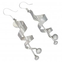 Cercei statement moderniști spirală din argint 925 | design contemporan | new old stock anii 2000