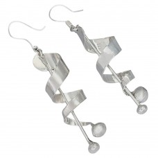 Cercei statement moderniști spirală din argint 925 | design contemporan | new old stock anii 2000