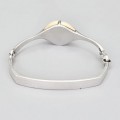 Remarcabilă brățară bangle modernistă Art Studio Jewelry manufacturată în argint și fildeș | Spania cca.1970