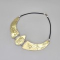 Colier statement Egyptian Revival din argint cu accente aurite | preloved anii 2000