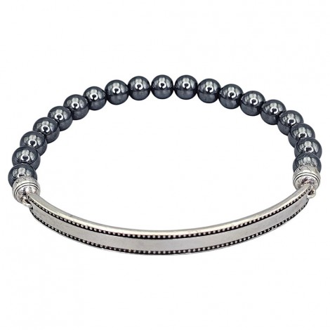 Brățară Thomas Sabo unisex din argint decorată cu anturaje de hematit natural | model Love Bridge | preloved 2024