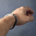 Brățară Thomas Sabo unisex din argint decorată cu anturaje de hematit natural | model Love Bridge | preloved 2024