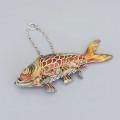 Vechi pandant vinaigrette din argint emailat, stilizat sub forma unui pește Koi | China cca. 1950 - 1970