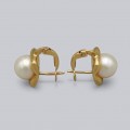 Rafinați cercei moderniști din aur 18k cu perle naturale de cultură Akoya |  cca. 1970–1980