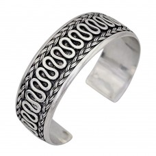 Brățară cuff etnică balineză manufacturată în argint | unisex