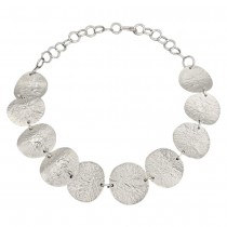 Colier choker de perioadă mid-century manufacturat în argint reticulat | cca. 1960 - 1970