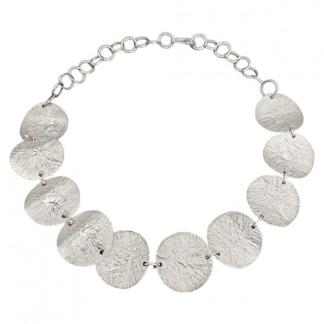 Colier choker de perioadă mid-century manufacturat în argint reticulat | cca. 1960 - 1970