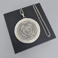 Colier din argint accesorizat cu pandant statement Archaeology Revival - Calendar Aztec | ateliet Taxco - Mexic - cca.1960