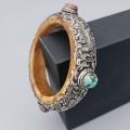 Veche brățară ritualică sino - tibetană din argint, os, coral și turcoaz natural  | Nepal cca 1900