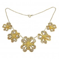 Rafinat colier vintage din argint filigranat și aurit | cca. 1960