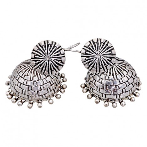 Cercei etnici indieni Jhumka manufacturați în argint | colecția RĂDACINI 2025