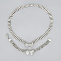 Set de bijuterii vintage retromoderniste din argint format din brățară și colier | Italia cca.1990