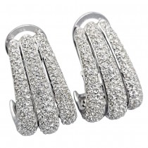 Spectaculoși cercei cocktail clips din argint și incrustații de cristale cz | atelier Francesco Airoldi 