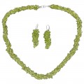 Demi-parure format din colier și pereche de cercei cu peridot natural și argint |