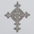 Veche cruce pectorală coptă etiopiană Gondar manfacturat] ]n argint | Etiopia cca 1880 - 1920