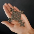 Veche cruce pectorală coptă etiopiană Gondar manfacturat] ]n argint | Etiopia cca 1880 - 1920